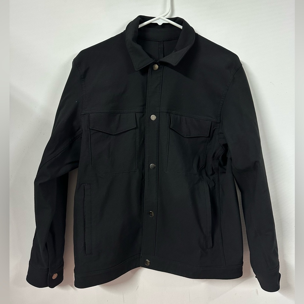 Lululemon Twill Utility Jacket Shirt Snap Button LM3EM8S Black Sz XS